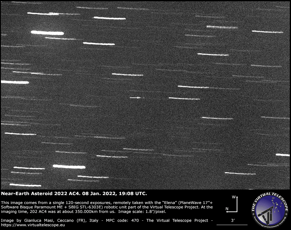 Asteroide passa raspando na Terra pouco tempo depois de ser descoberto