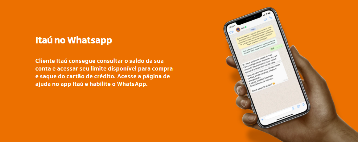 Conta Itaú pelo WhatsApp