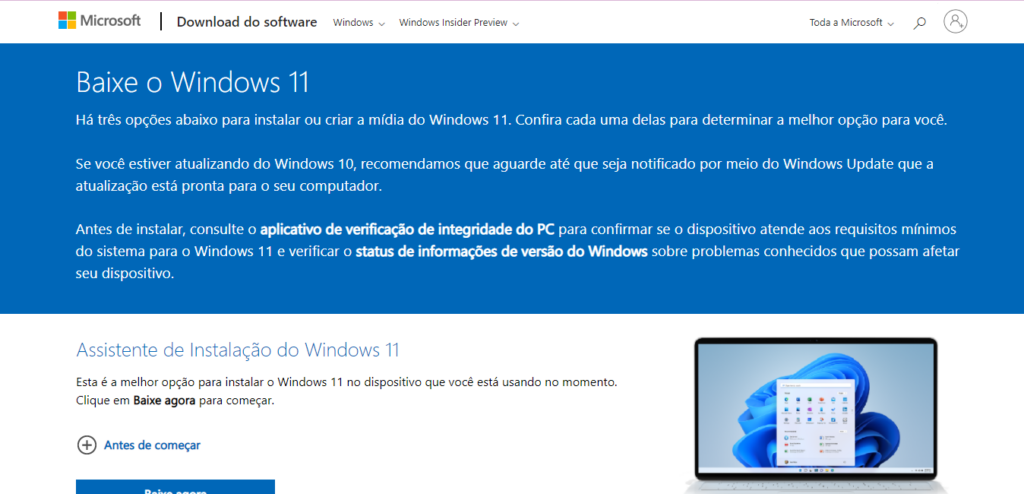 baixar e instalar o Windows 11