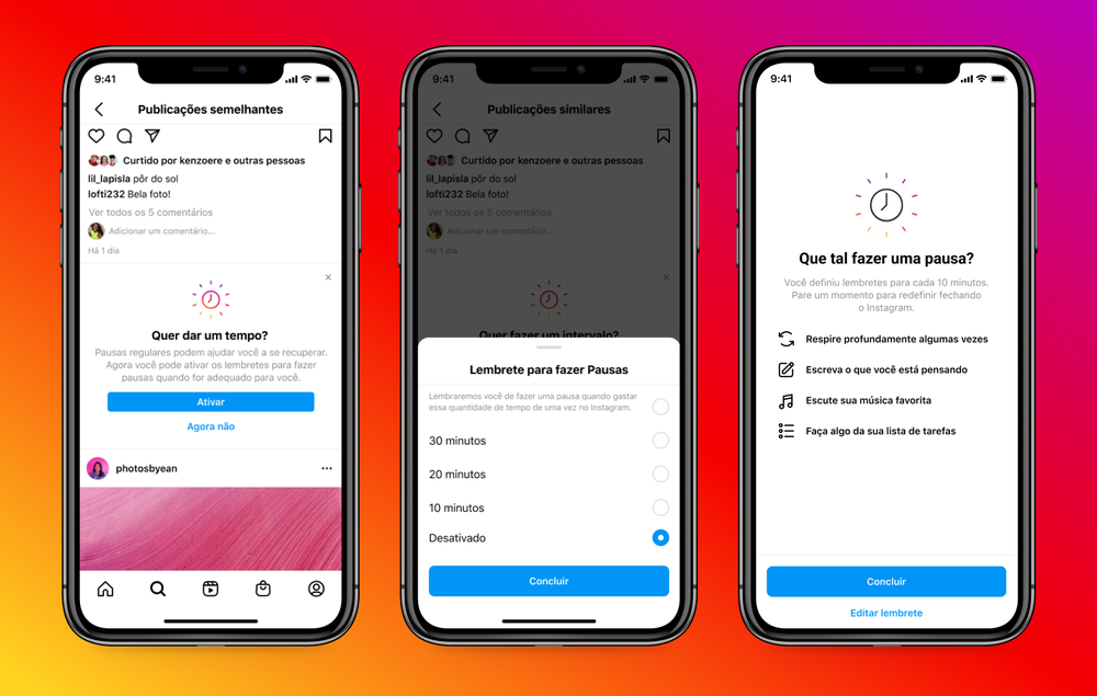Instagram lança lembretes de pausa para usuários no Brasil