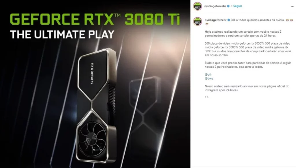 Instagram da Nvidia BR foi hackeado