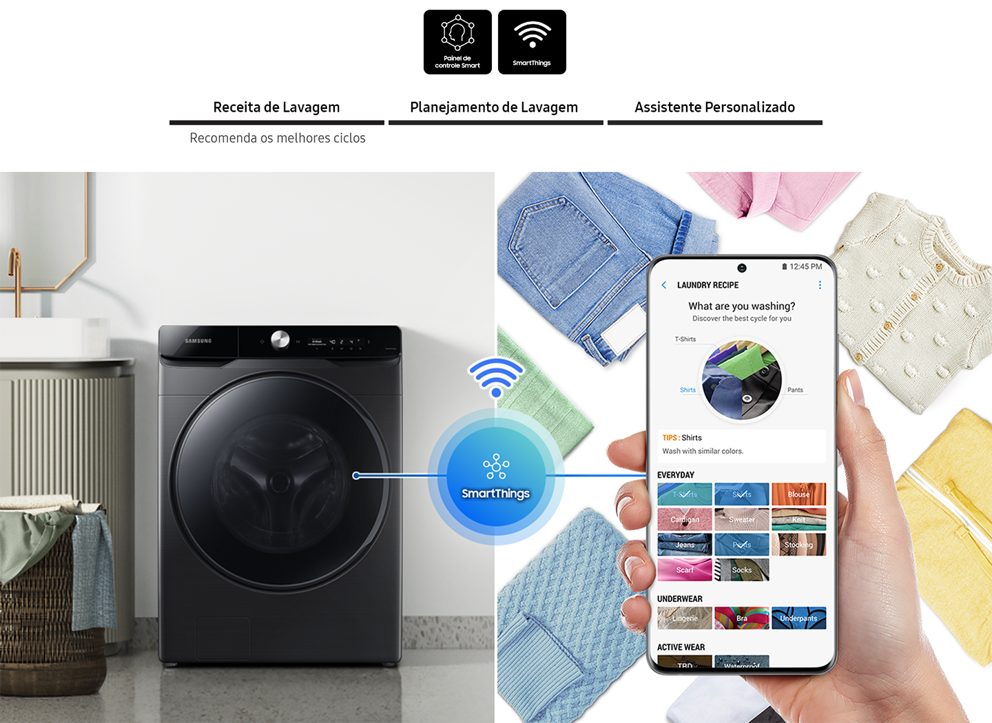 Novas lavadoras e secadoras da Samsung contam com IA