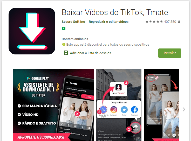 Baixar vídeos do TikTok, Tmate