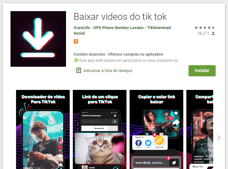 Baixar videos do tik tok