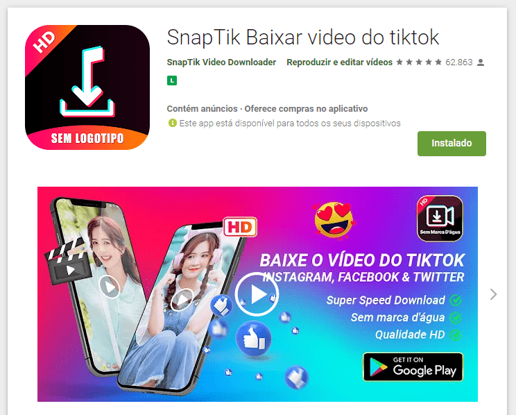 SnapTik Baixar video do tiktok