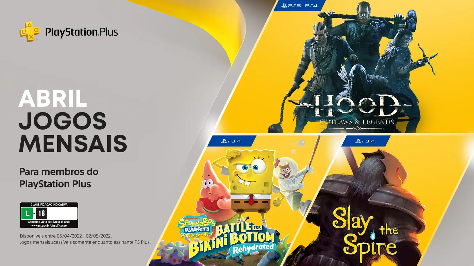 Lista de jogos do PS Plus de abril