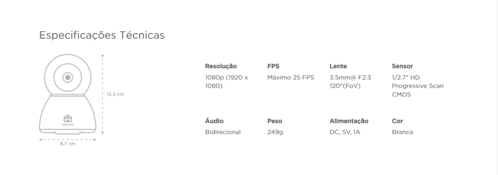 Nova câmera inteligente da Positivo