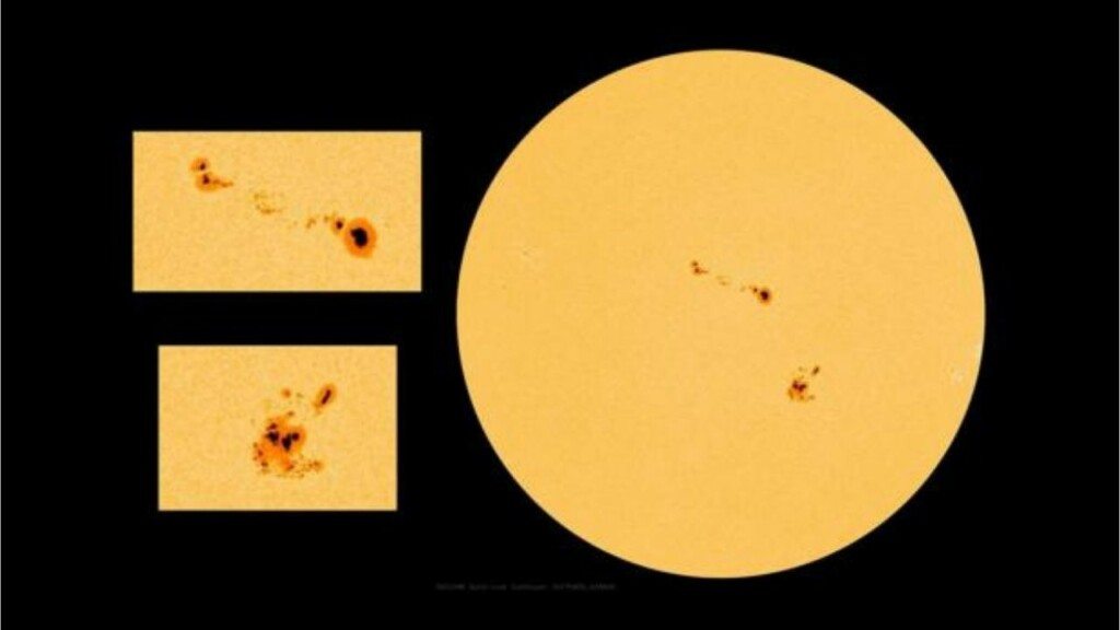 Exemplificação de "manchas mortas solares" (Imagem: SWPC/Divulgação) 