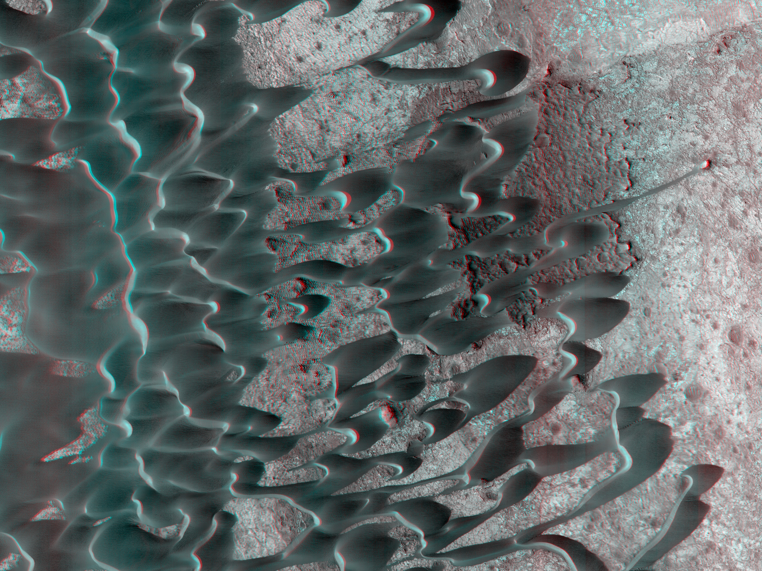 NASA divulga nova imagem 3D das dunas de Marte