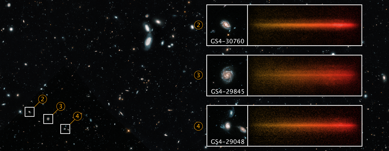 Espectros de galáxias no Campo Ultra Profundo do Hubble (Imagem Divulgação Site Hubble)