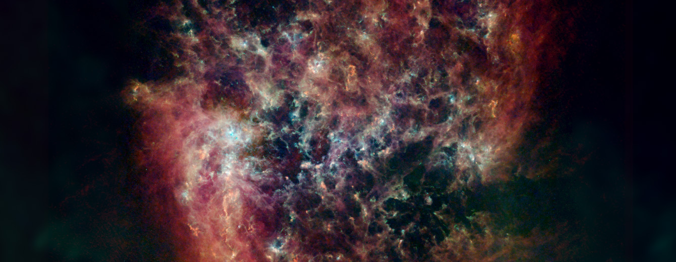 Imagem de rádio infravermelho da Grande Nuvem de Magalhães (Imagem Divulgação Hubble Site)