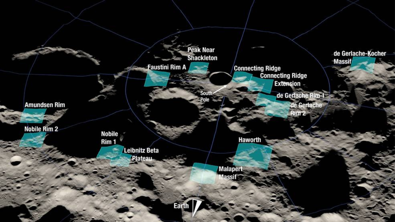 Onde vamos “estacionar” na Lua? NASA seleciona alguns pontos de pouso da missão Artemis