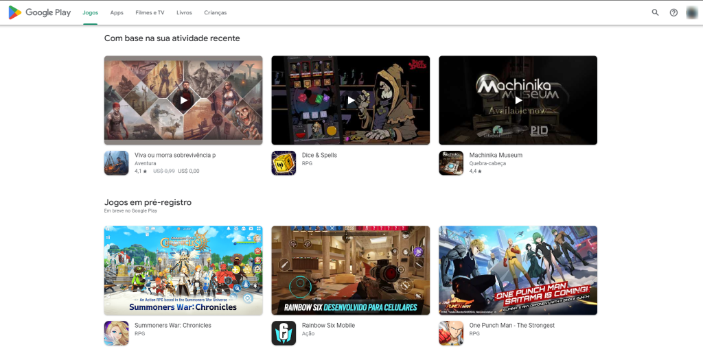 plataformas para conseguir jogos mobile grátis para Android, Google Play