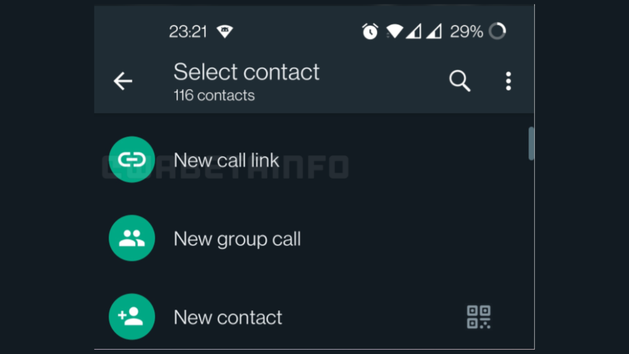 WhatsApp está preparando criação de links para chamadas. (Imagem: Wabetainfo)