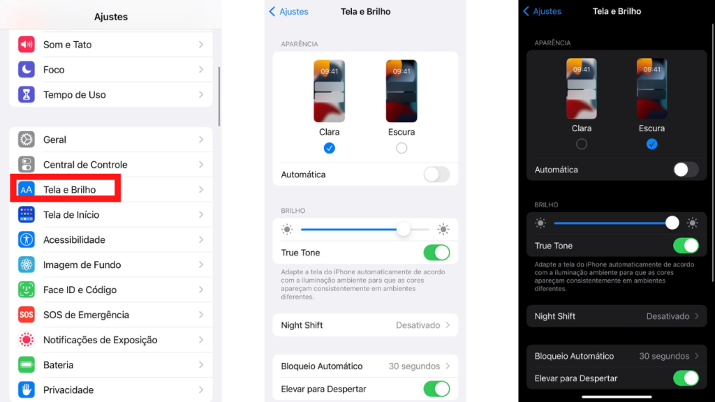 Passo a Passo tela escuro iPhone