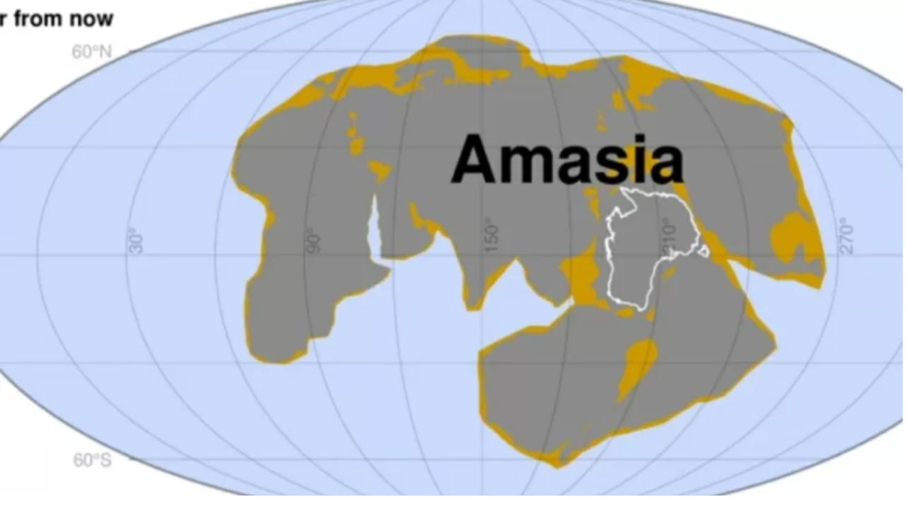 Amásia: novo supercontinente. (Imagem: Reprodução/National Science Review)