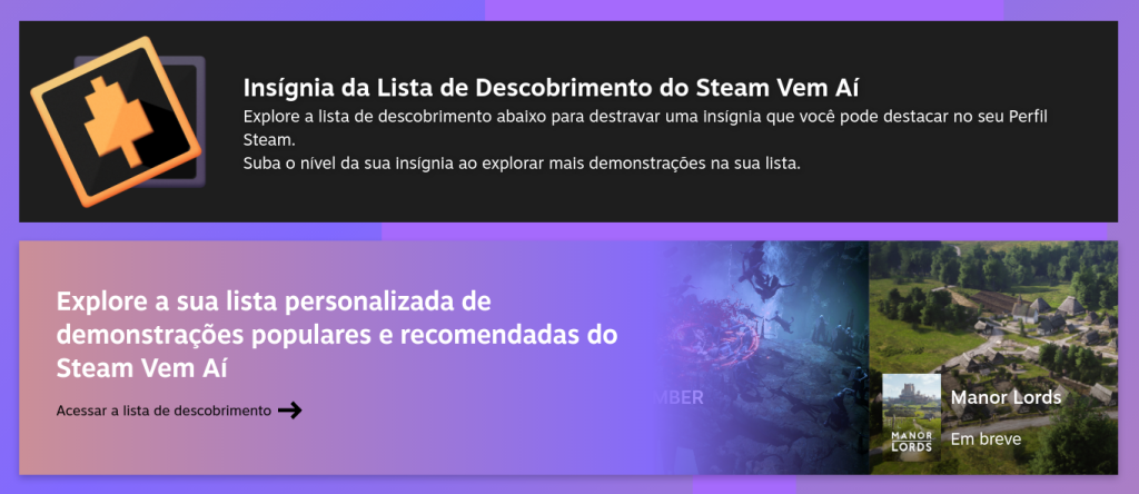 STEAM NEXT FEST 2022 COMEÇOU!! - EVENTO com JOGOS GRÁTIS na STEAM e NOVA  INSÍGNIA GRÁTIS de PERFIL! 