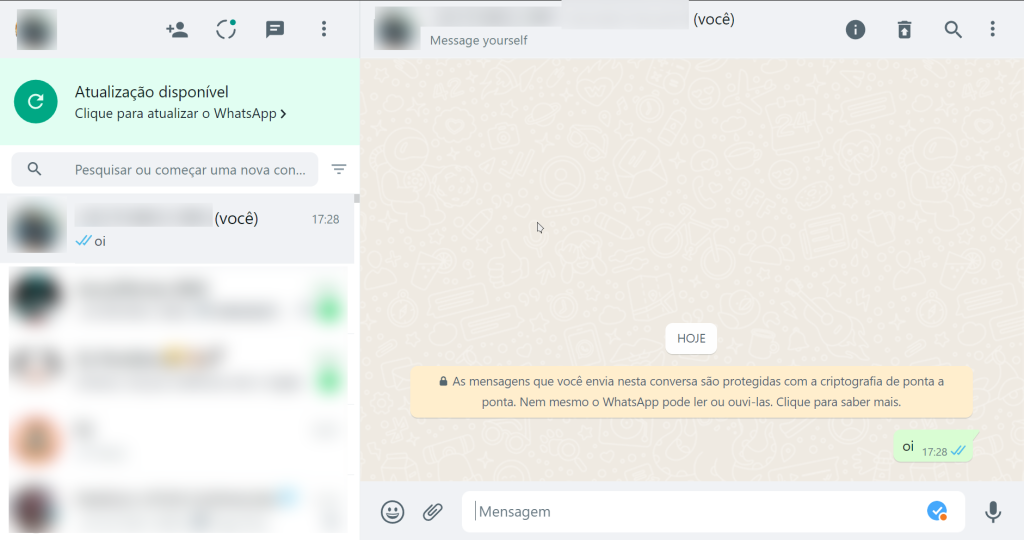 Novidade no WhatsApp vai permitir que usuários mandem mensagens para si mesmos mais facilmente