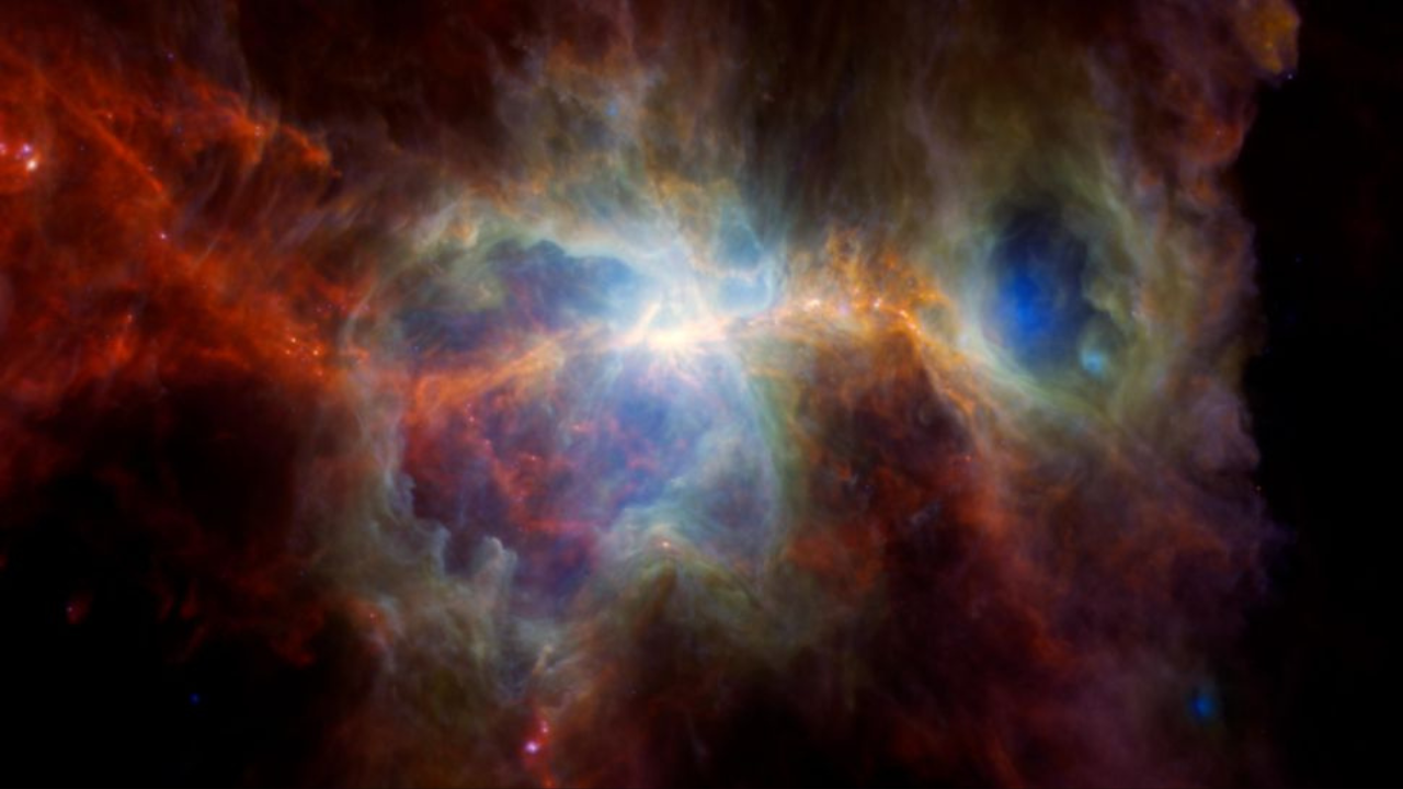 Imagem em infravermelho da Nebulosa de Orion (Crédito da imagem: ESA/NASA/JPL-Caltech)