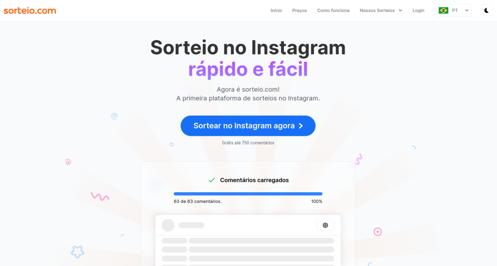 Sorteio - um dos melhores aplicativos para sorteio no instagram