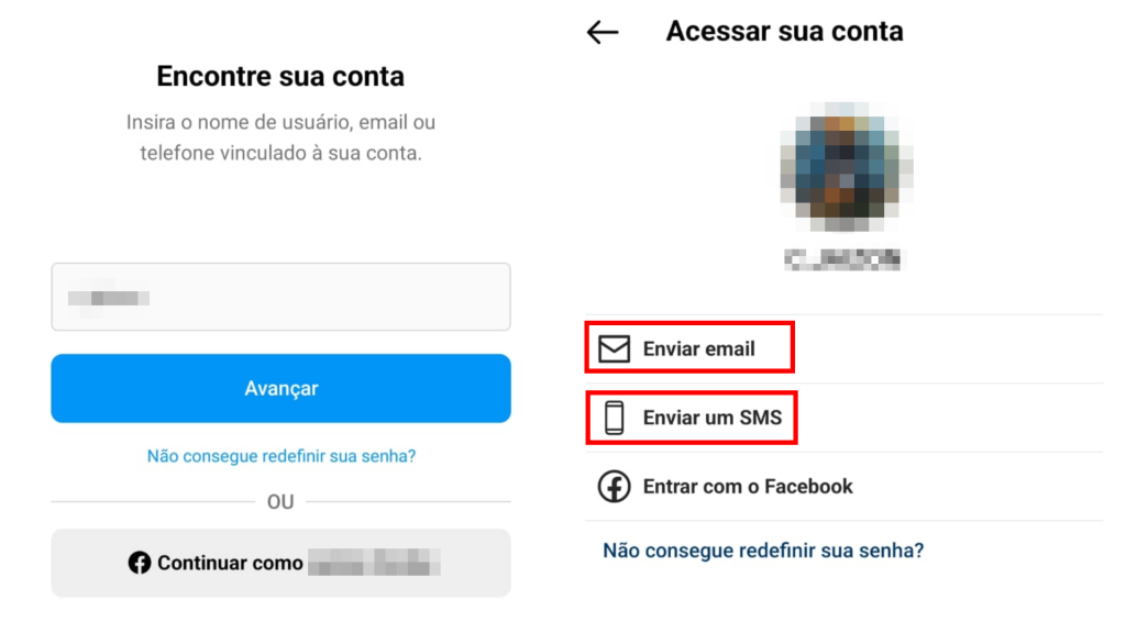 como resetar senha no instagram