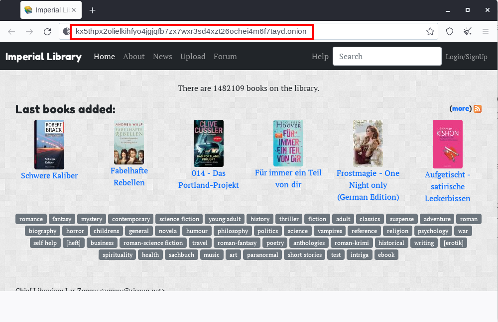acessando a Imperial Library na Deep Web com o Tor Browser