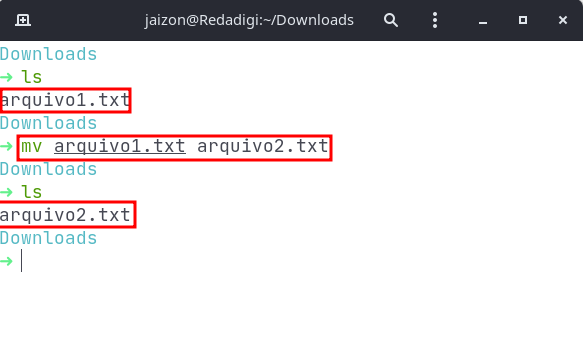 renomear arquivo Linux com o comando “mv”