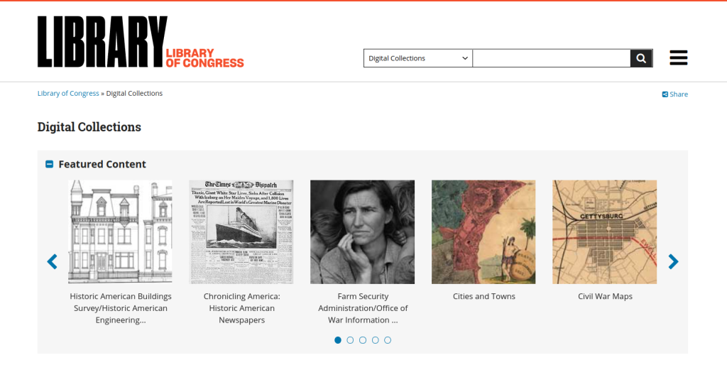 Library of Congress's Digital Collections