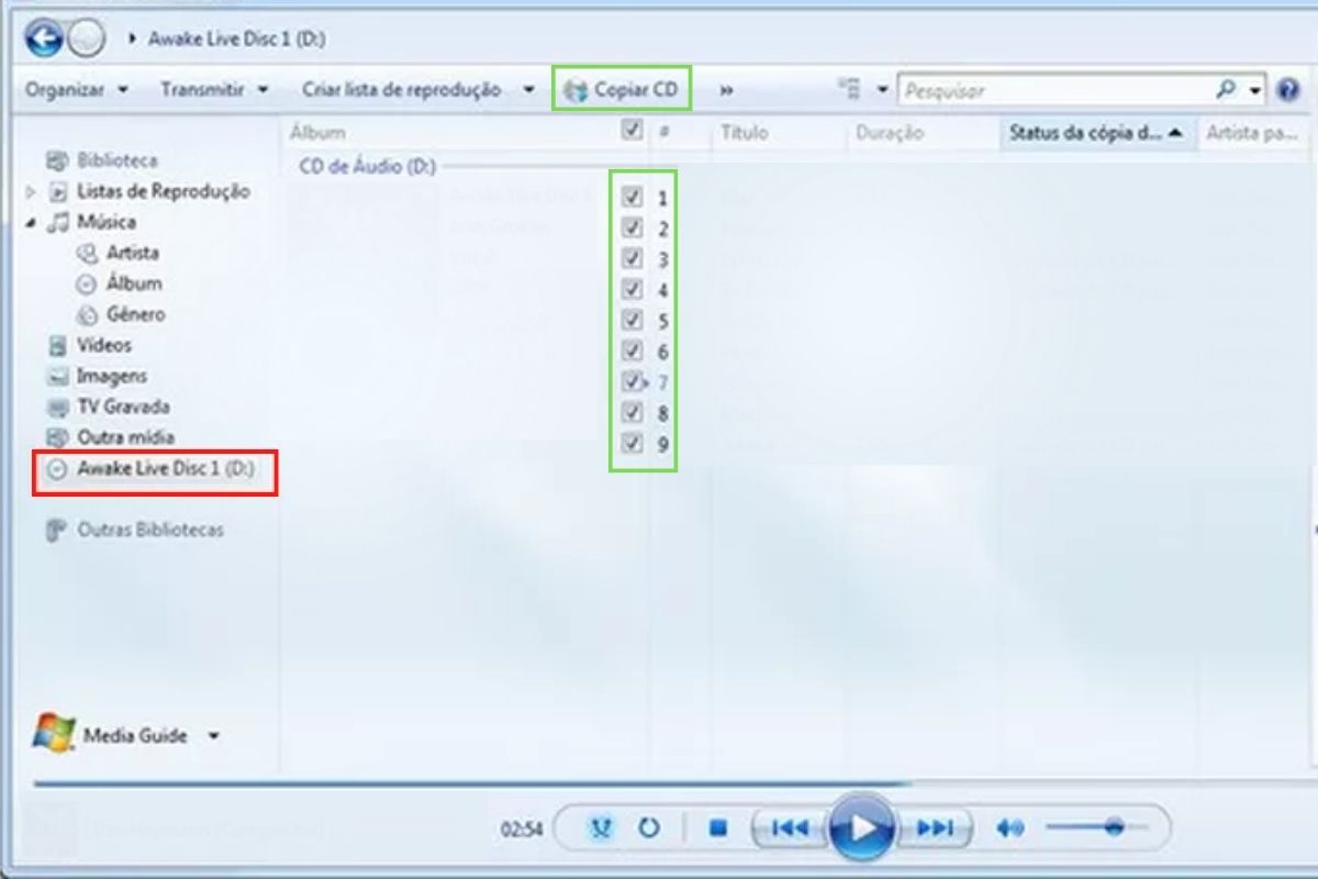 Usando o Windows Media Player