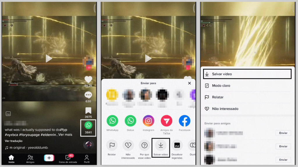 salvar video do tiktok nativamente no smartphone