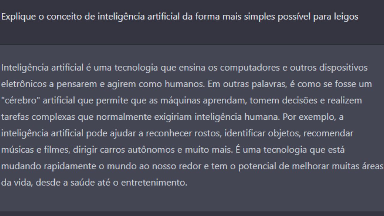 Definição de conceito feita pelo ChatGPT com restrições de linguagem