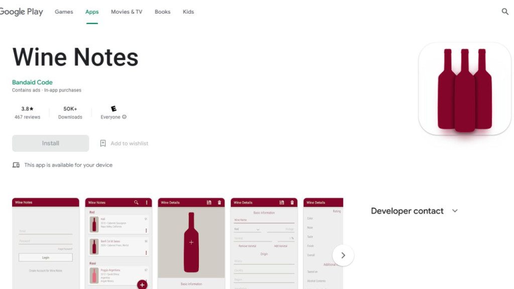 Wine Notes no Google Play