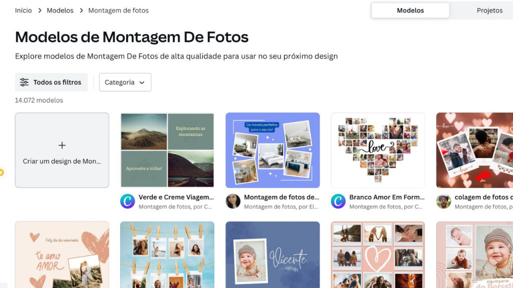 app de montagem de fotos Canva