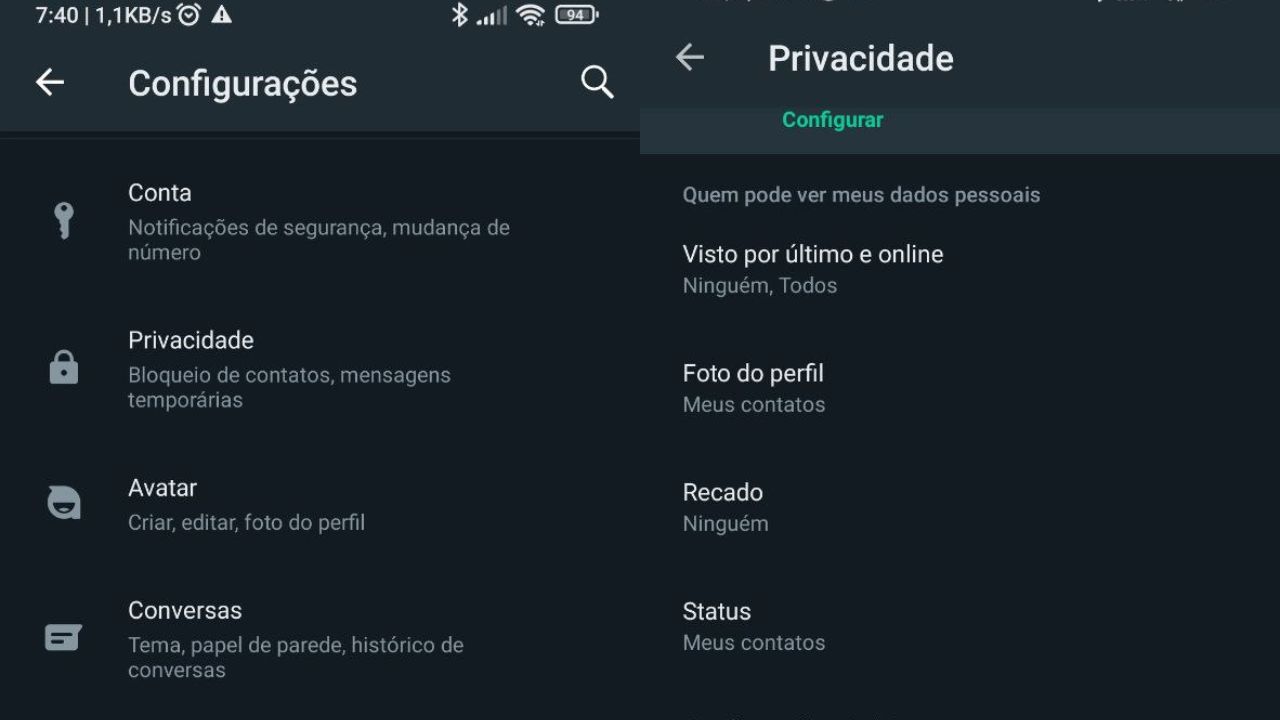 Como ligar privado no WhatsApp configuração de privacidade