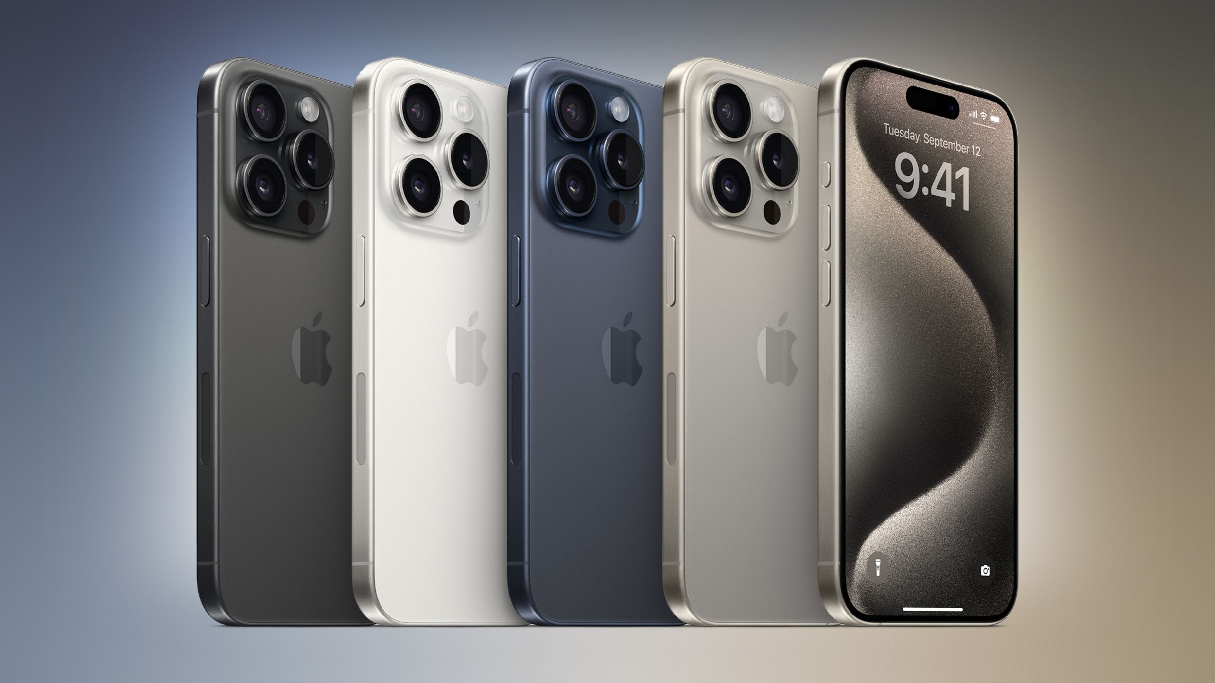 5 celulares iPhone 15 Pro Max expostos