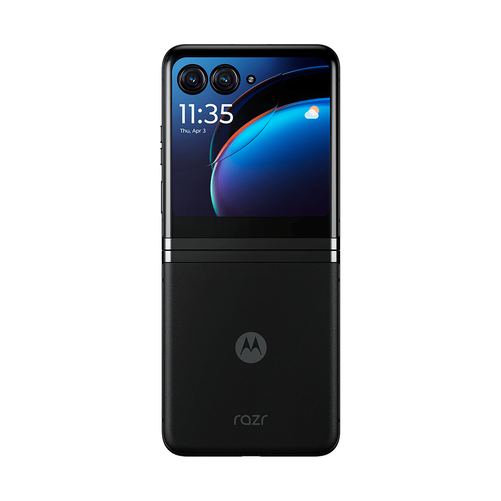 Celular Motorola Razr 30 Ultra na cor preta aberto