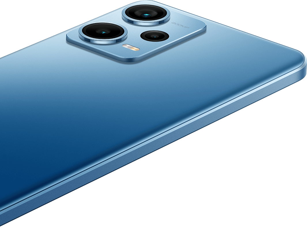 Detalhes da câmera do Redmi Note 12 Pro Plus na cor azul
