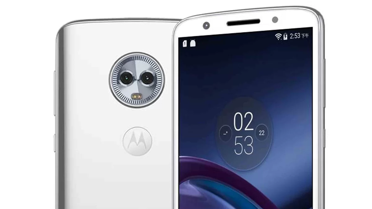 Celular Motorola G6 Plus vista da tela e traseira