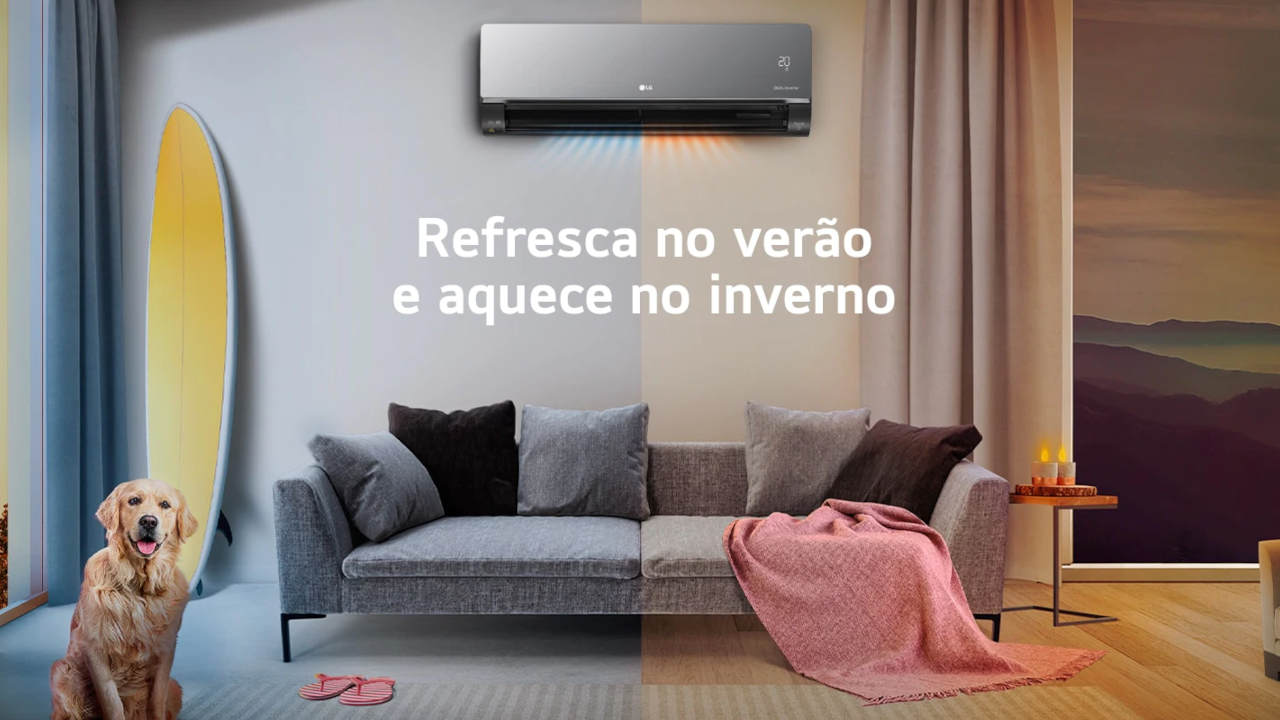 Banner promocional do Ar Condicionado da LG, uma das melhores marcas do mercado