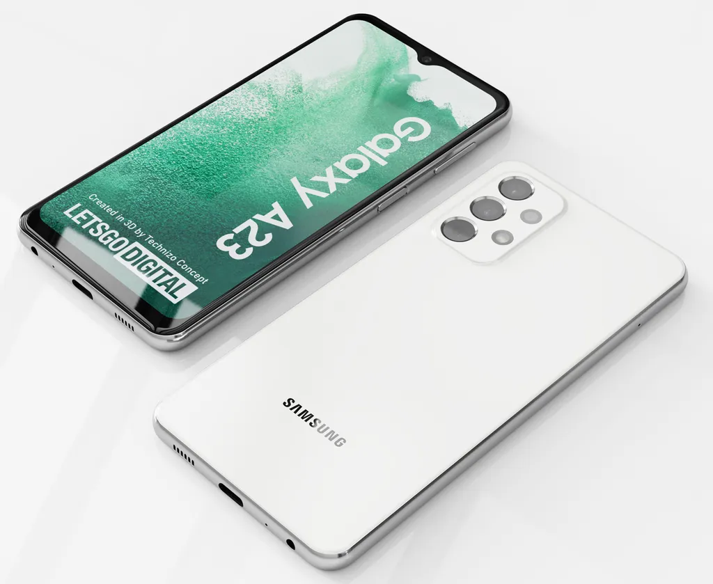 celular Samsung A23 na cor branca