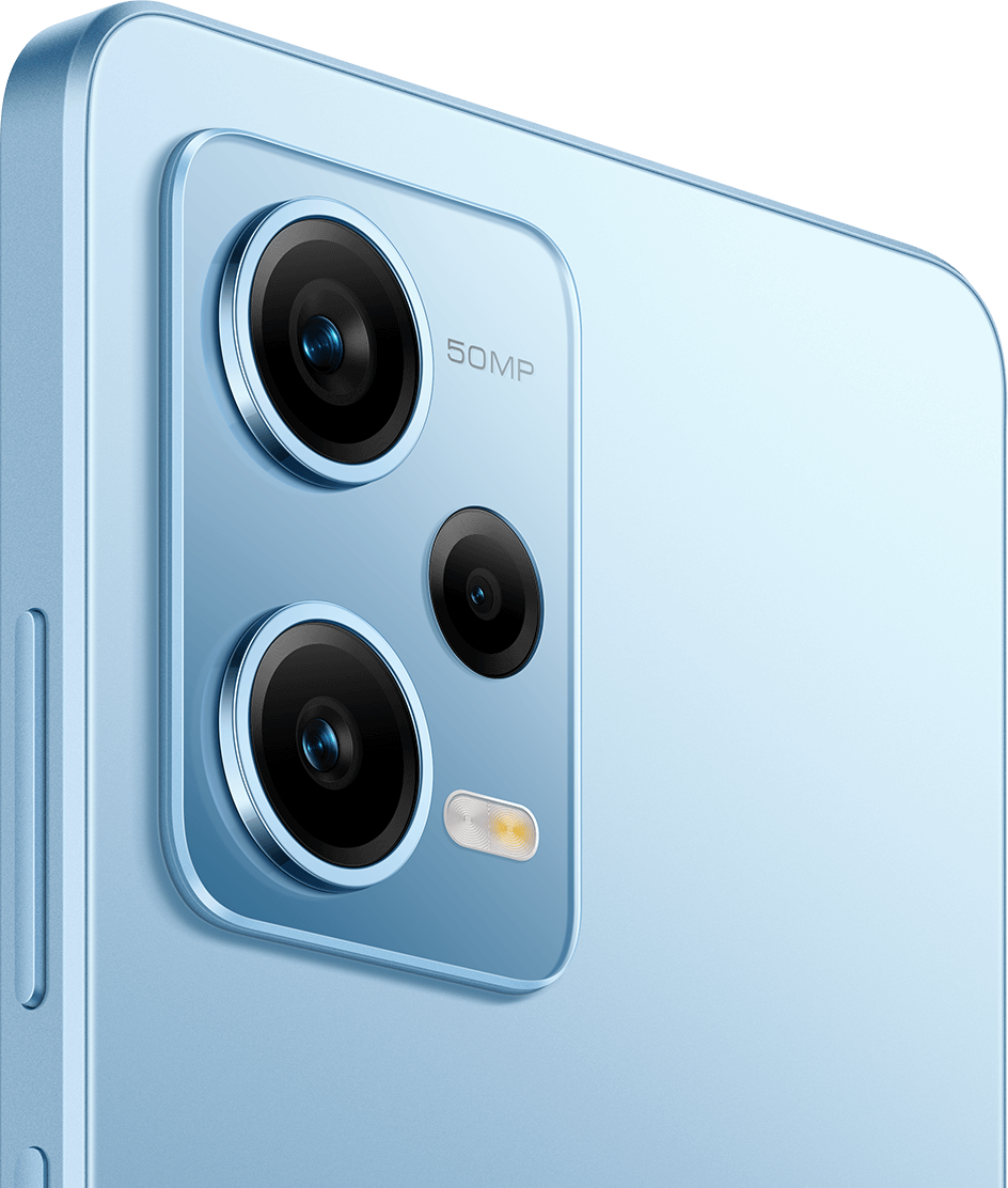Câmeras traseiras do Xiaomi Redmi Note 12 Pro 5G na cor azul