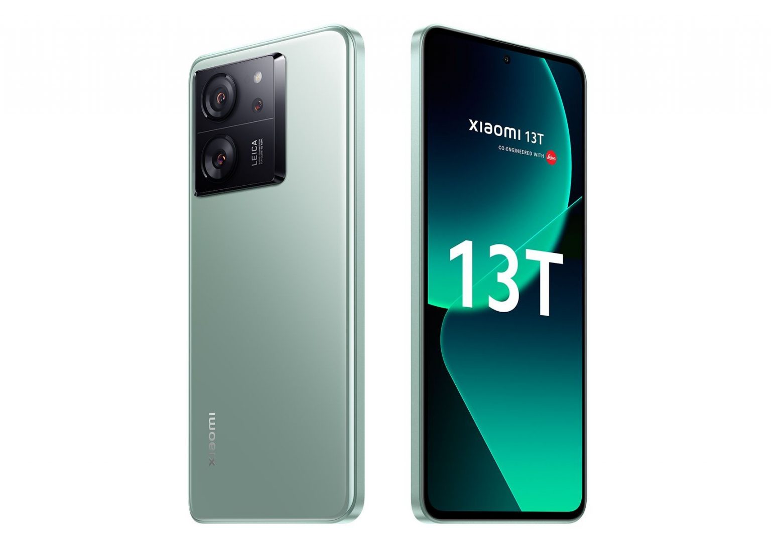 Facelift do novo celular Xiaomi 13T Pro na cor verde