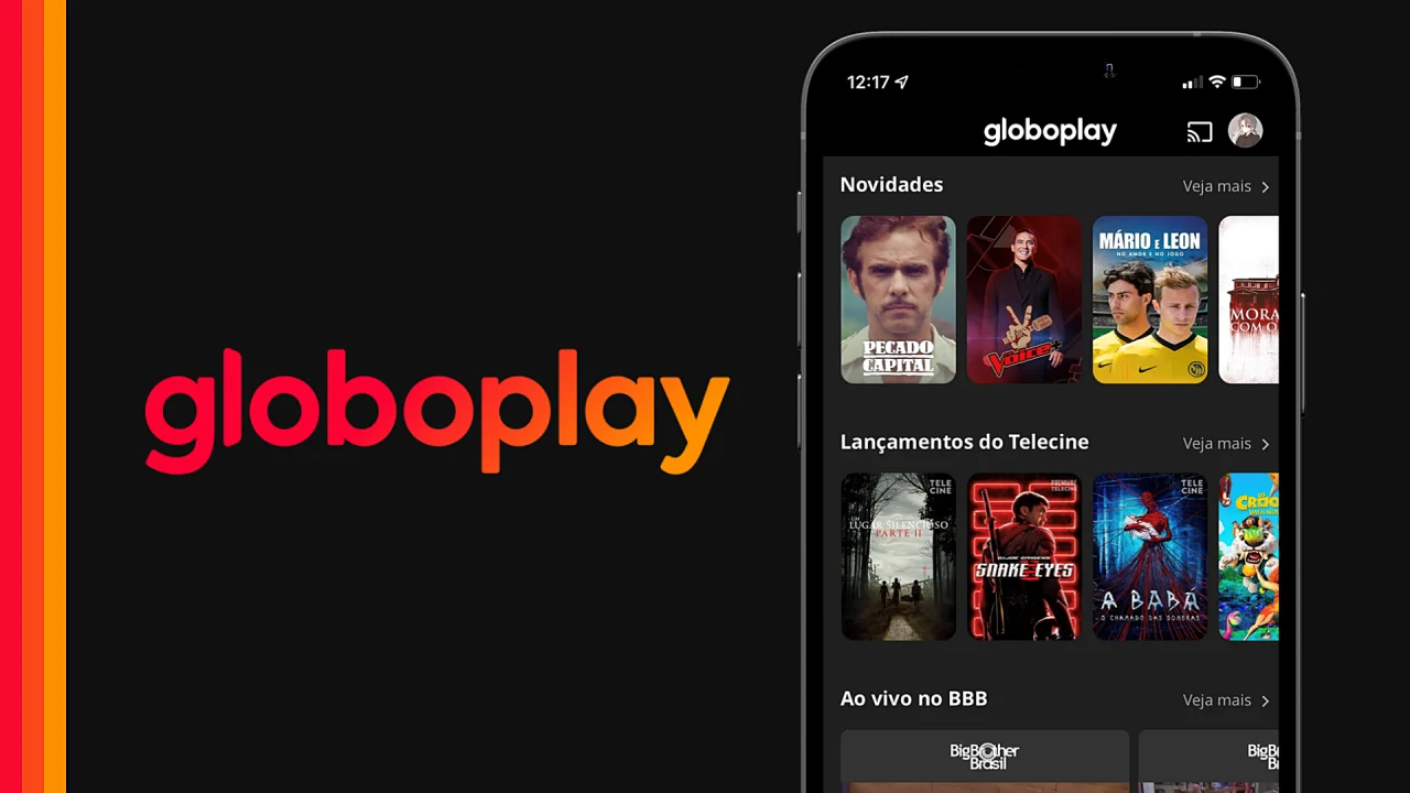 Interface do aplicativo Globoplay