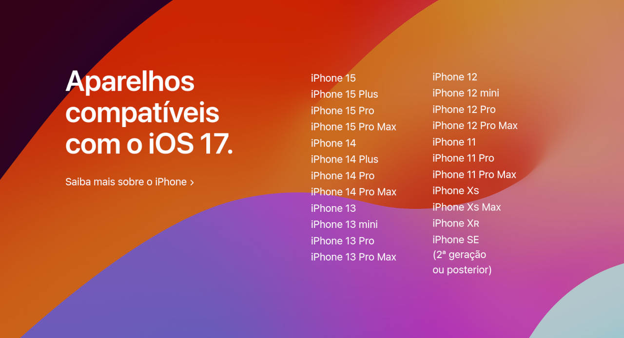 Lista de iPhone que vai atualizar para o iOS 17