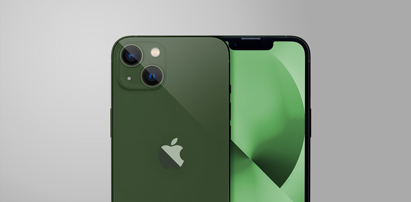 Foto de um iPhone 13 verde