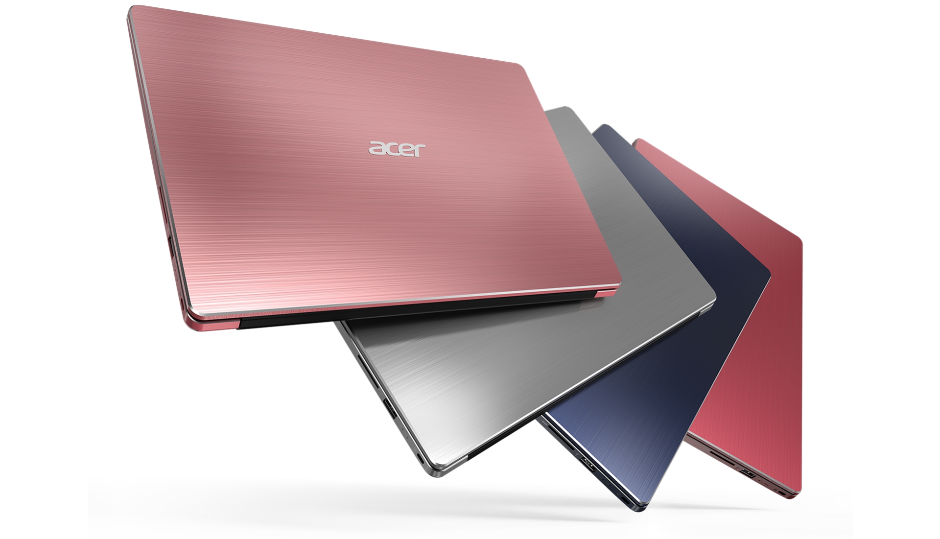 Notebooks notebook Acer Swift 3 nas cores rosê, prata, preto e vermelho