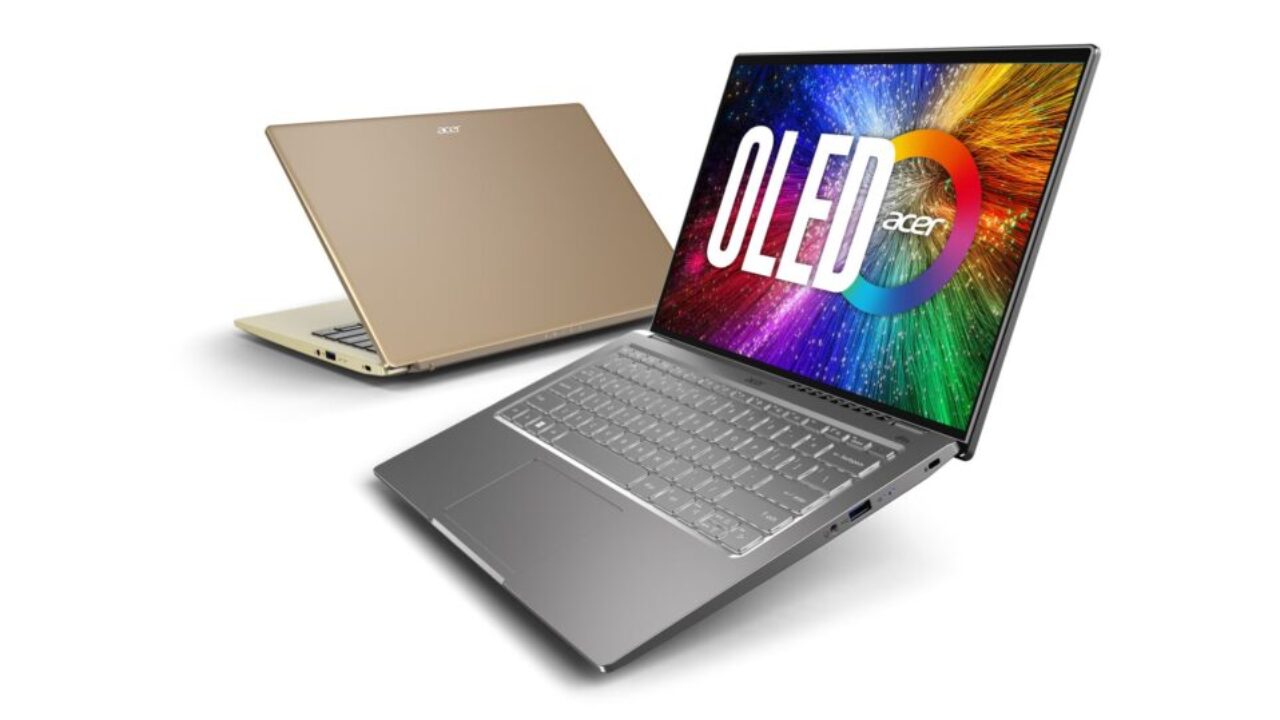 Notebook Acer Swift 3 na cor dourada