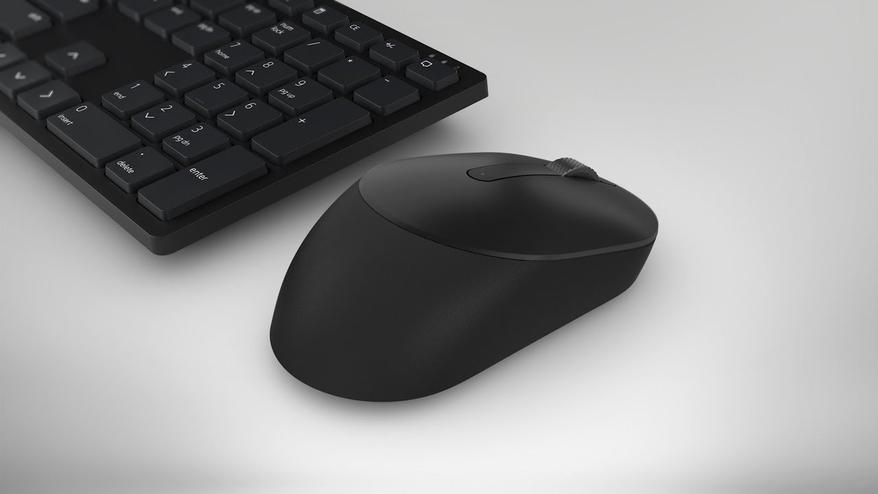 Layout do mouse sem fio Dell Pro na cor preta