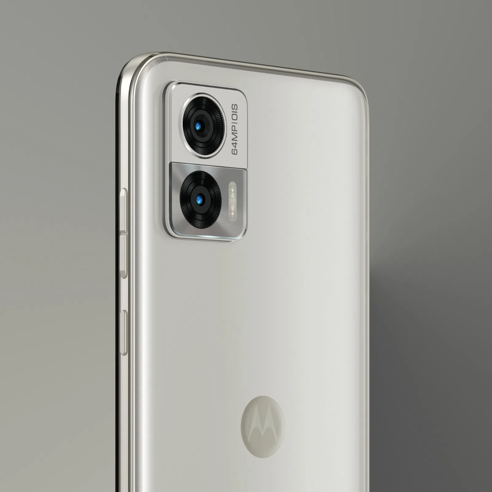 Traseira e câmera do celular Motorola Edge 30 Neo na cor prata