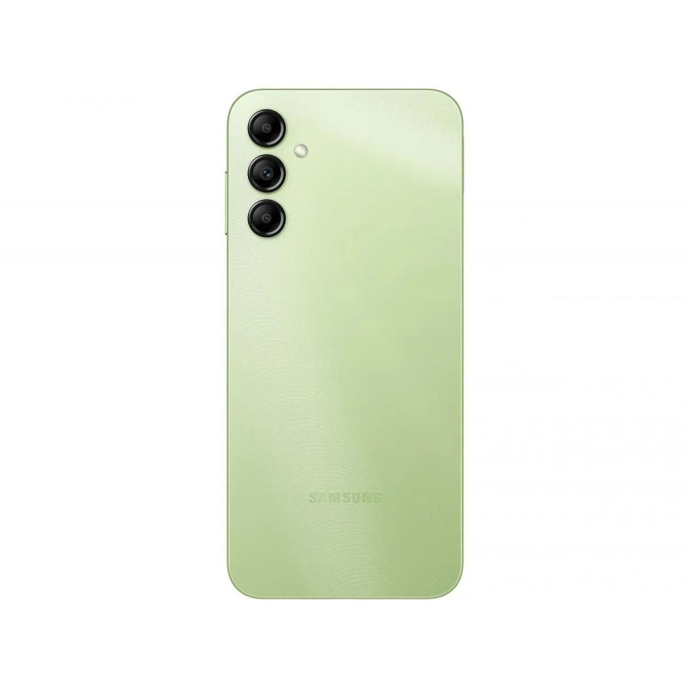 Traseira do celular Galaxy A14 5G na cor verde claro